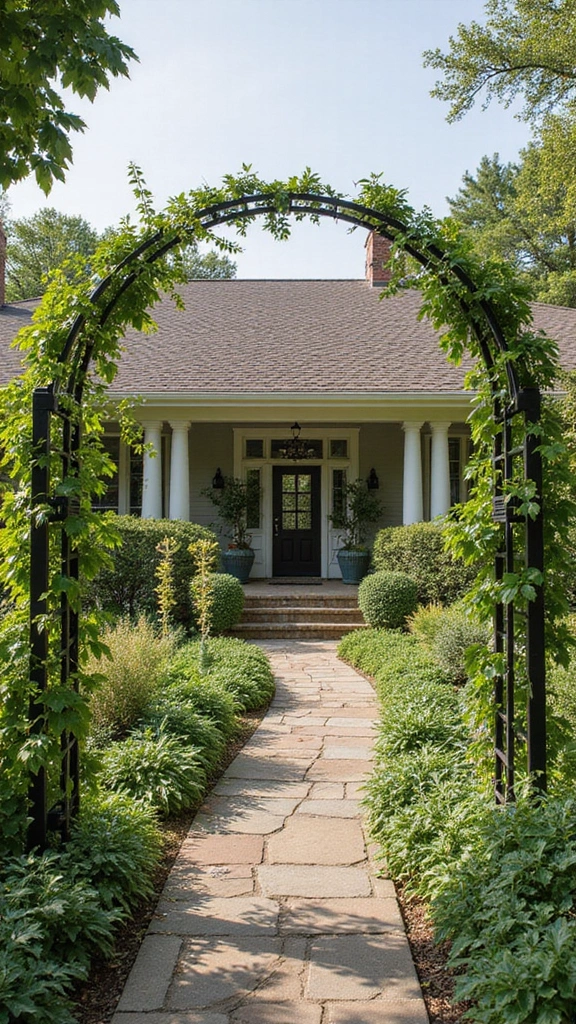 41 Ranch Home Exterior Makeover Ideas That Wow - 16. Garden Trellises