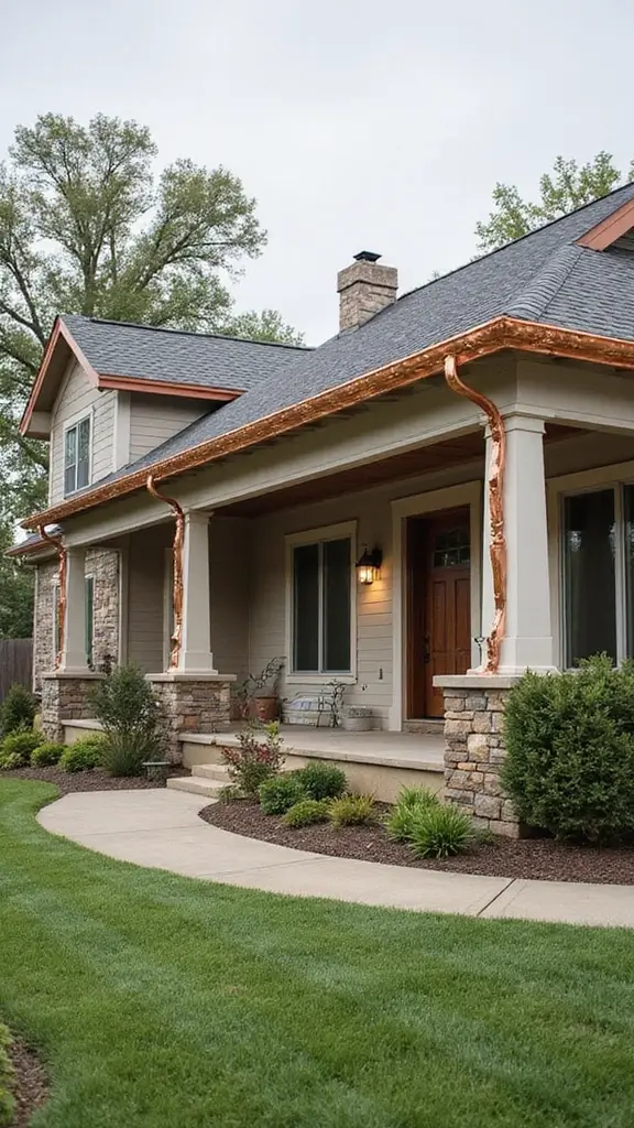 41 Ranch Home Exterior Makeover Ideas That Wow - 29. Unique Gutter Designs