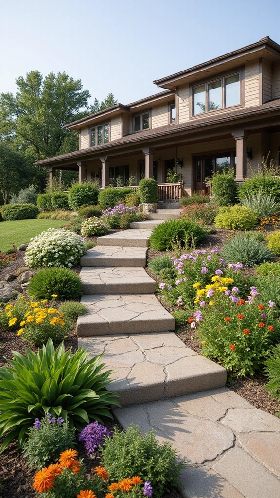 41 Ranch Home Exterior Makeover Ideas That Wow - 33. Terraced Gardens