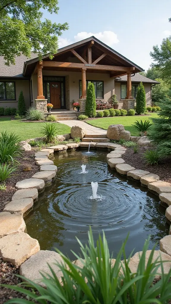 41 Ranch Home Exterior Makeover Ideas That Wow - 37. Functional Water Features