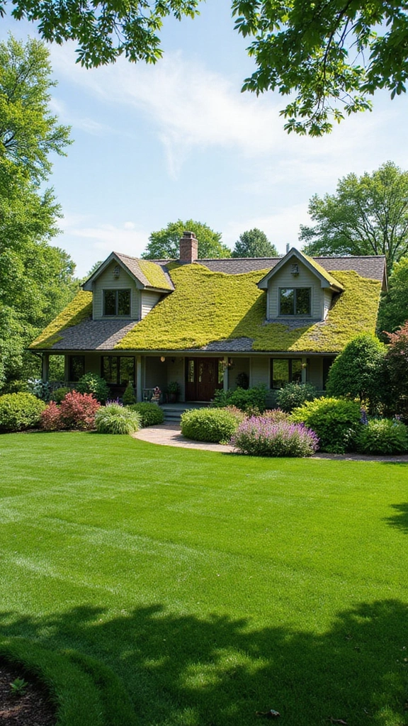 41 Ranch Home Exterior Makeover Ideas That Wow - 7. Green Roofs