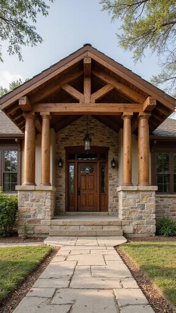 41 Ranch Home Exterior Makeover Ideas That Wow - 9. Exposed Beams