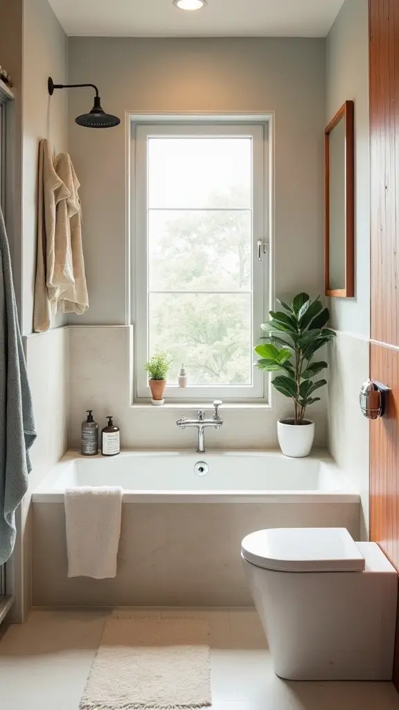 41 Small Bathroom Remodel with Tub Ideas That Save Space - 15. Color Coordination