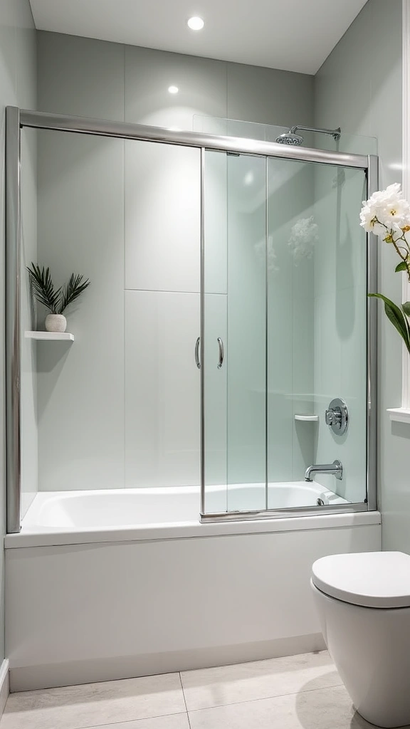 41 Small Bathroom Remodel with Tub Ideas That Save Space - 16. Flexible Shower Screens