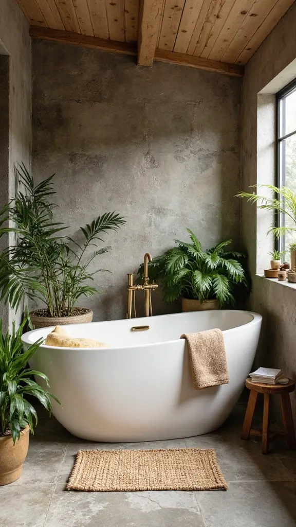 41 Small Bathroom Remodel with Tub Ideas That Save Space - 18. Natural Elements