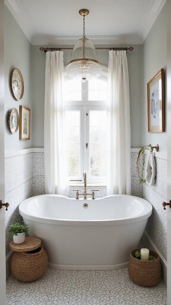 41 Small Bathroom Remodel with Tub Ideas That Save Space - 20. Geometric Designs