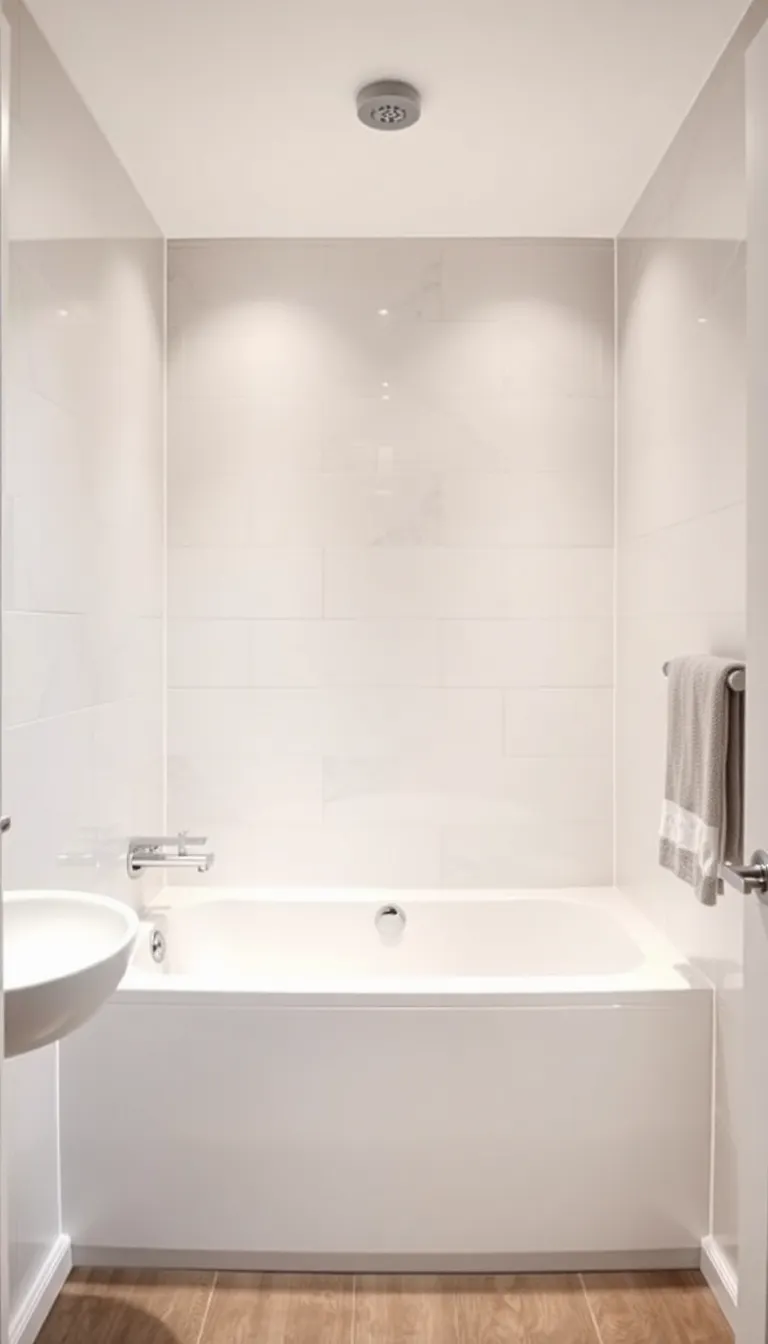 41 Small Bathroom Remodel with Tub Ideas That Save Space - 34. Clean Lines