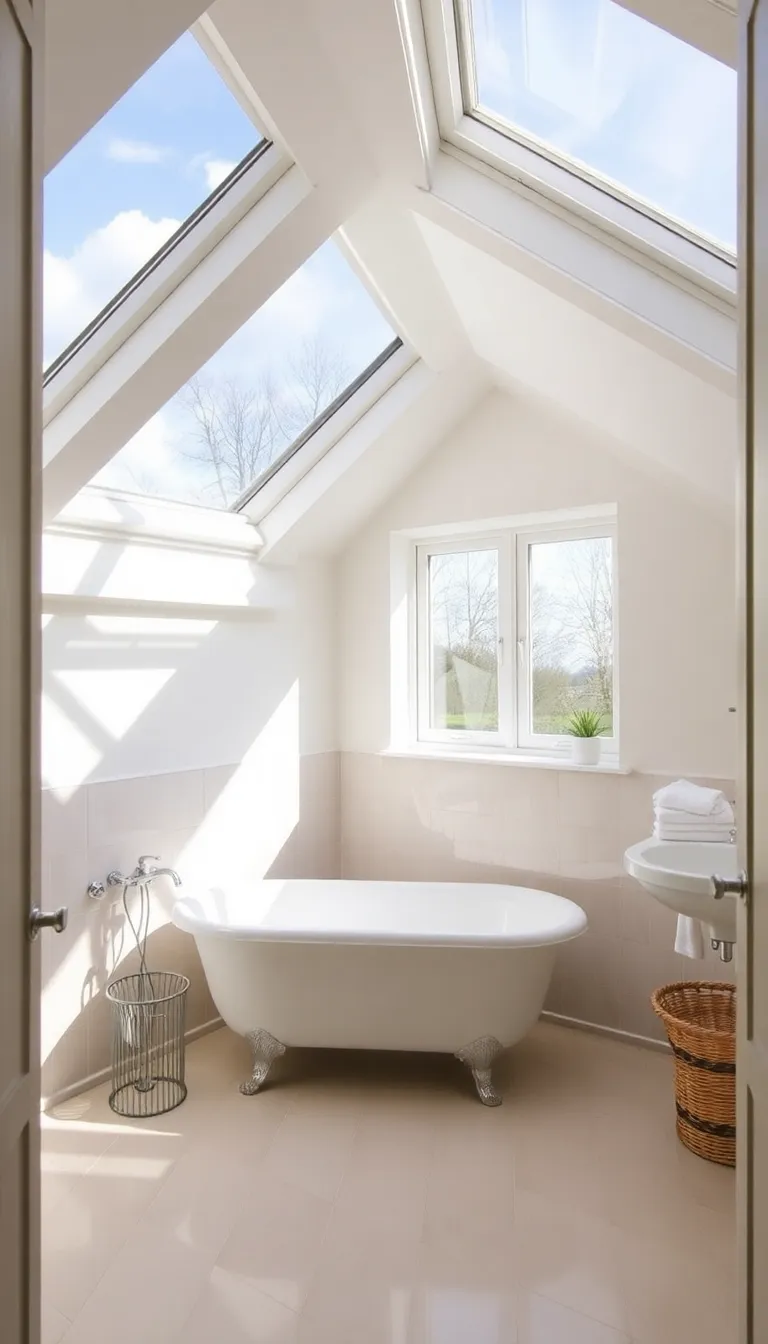 41 Small Bathroom Remodel with Tub Ideas That Save Space - 38. Skylights and Windows