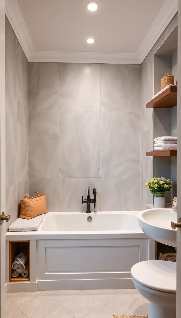 41 Small Bathroom Remodel with Tub Ideas That Save Space - 39. Creative Bathtub Surrounds