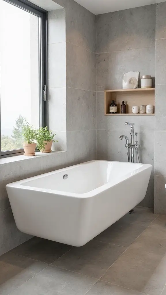 41 Small Bathroom Remodel with Tub Ideas That Save Space - 7. Floating Bathtubs