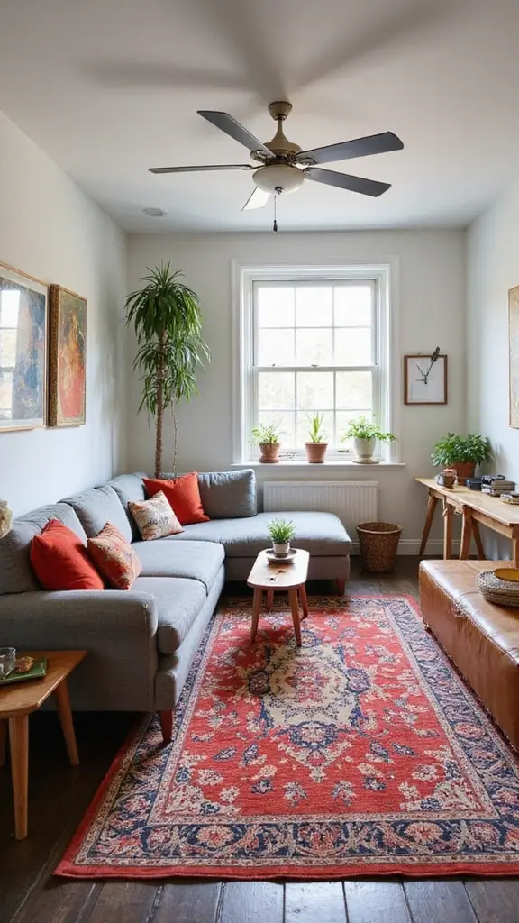 41 Small Space Home Decor Ideas That Feel Big - 15. Use Colorful Rugs