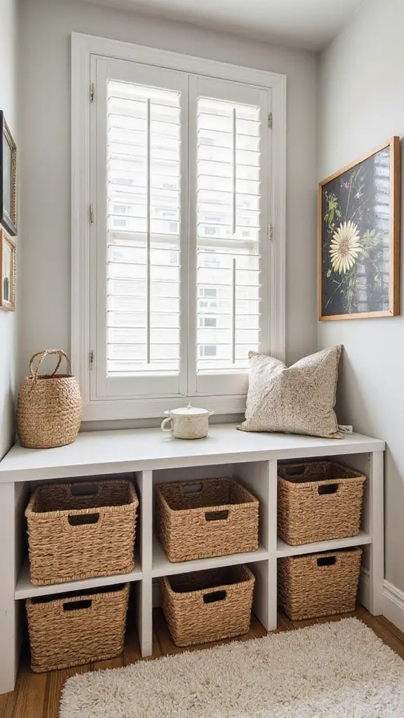 41 Small Space Home Decor Ideas That Feel Big - 40. Stylish Totes and Baskets