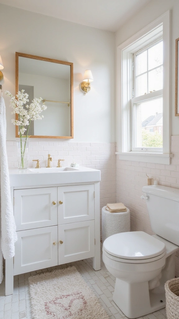 41 Tiny Bathroom Ideas with Shower Layouts That Actually Work - 11. Light Color Palette for Brightness