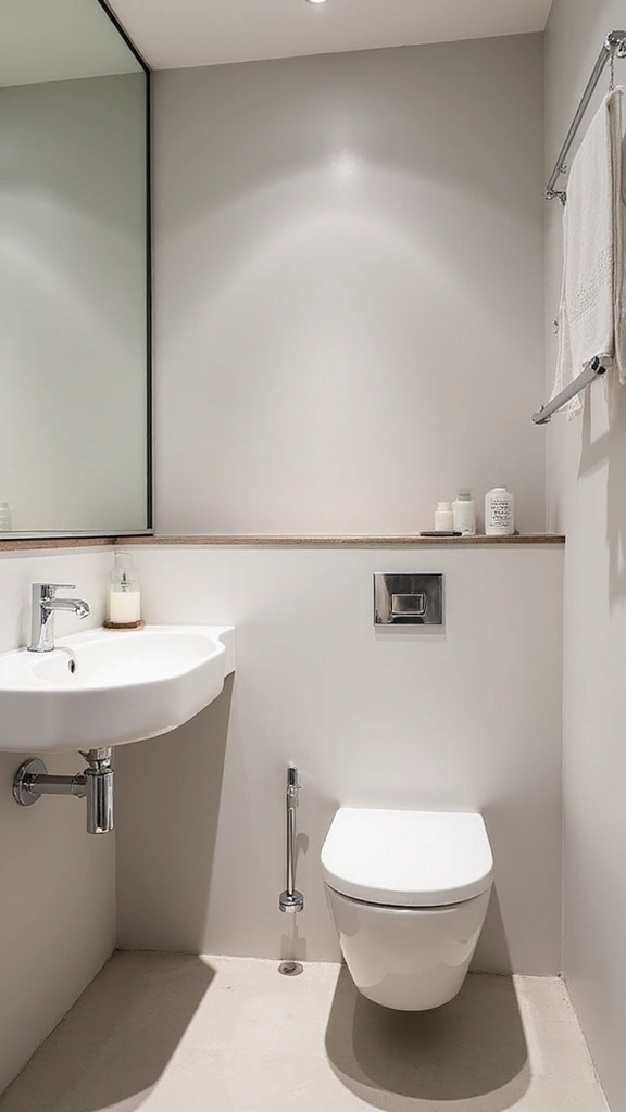 41 Tiny Bathroom Ideas with Shower Layouts That Actually Work - 13. Minimalist Fixtures for Clean Lines