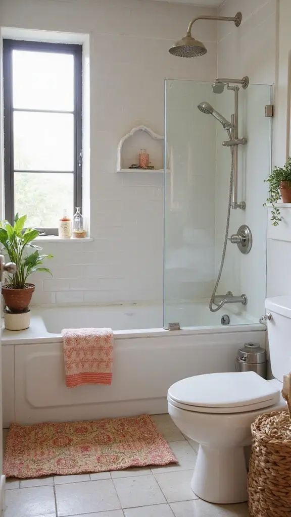 41 Tiny Bathroom Ideas with Shower Layouts That Actually Work - 15. Stylish Shower Mats to Add Comfort