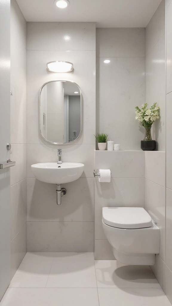 41 Tiny Bathroom Ideas with Shower Layouts That Actually Work - 25. Concealed Plumbing Solutions