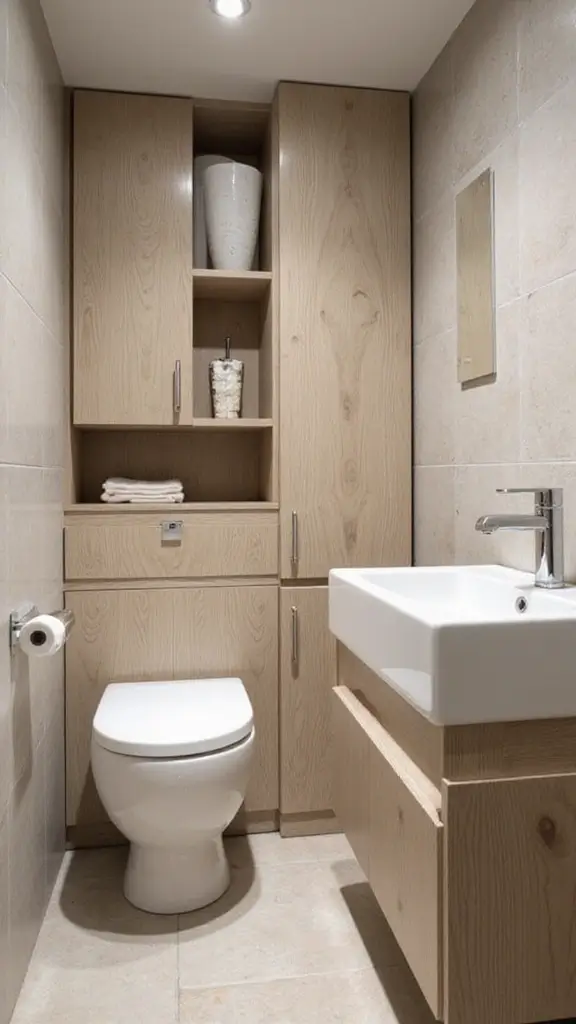 41 Tiny Bathroom Ideas with Shower Layouts That Actually Work - 39. Compact Modular Furniture