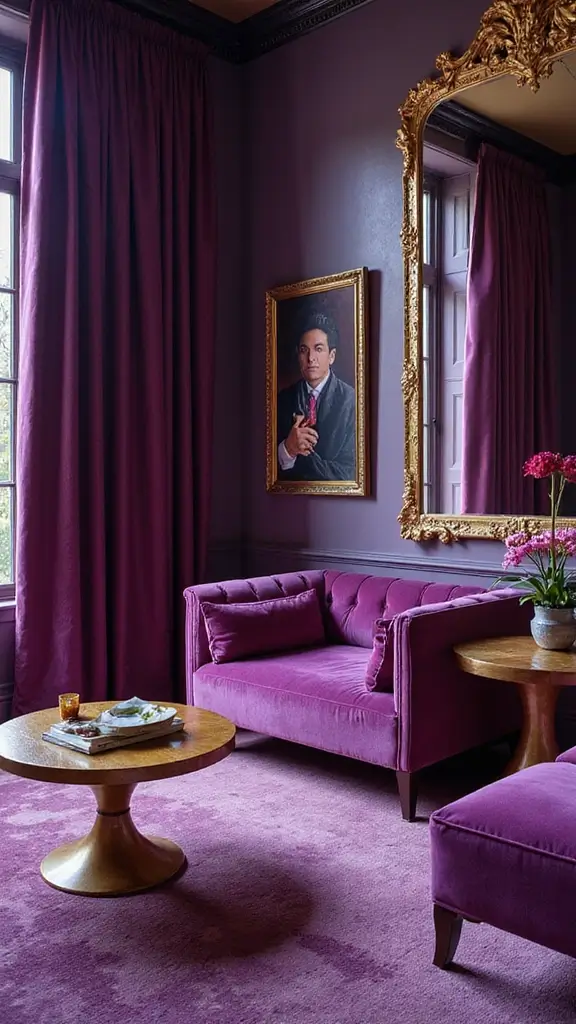 42 Bloxburg House Color Schemes That Look Amazing - 12. Bold Purple and Gold
