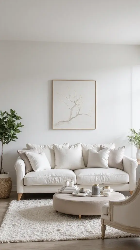 42 Bloxburg House Color Schemes That Look Amazing - 14. Creamy Whites with Silver Accents