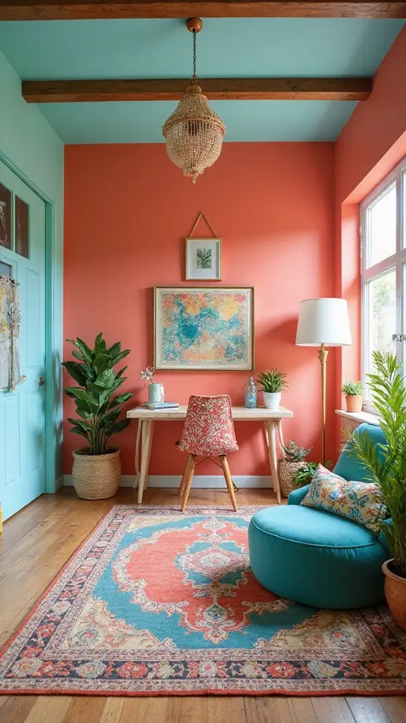 42 Bloxburg House Color Schemes That Look Amazing - 17. Bright Coral and Aqua