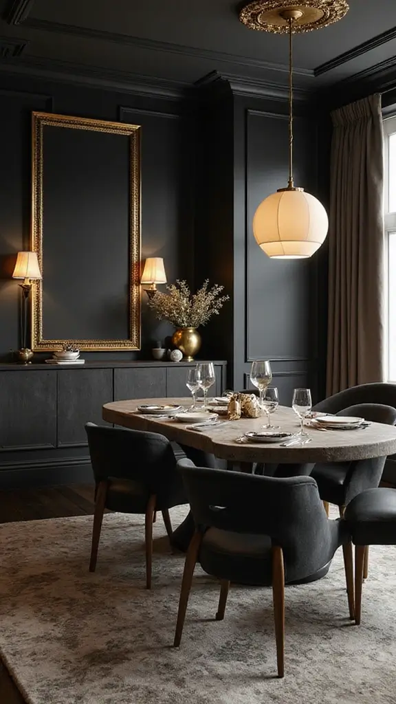 42 Bloxburg House Color Schemes That Look Amazing - 25. Charcoal and Gold