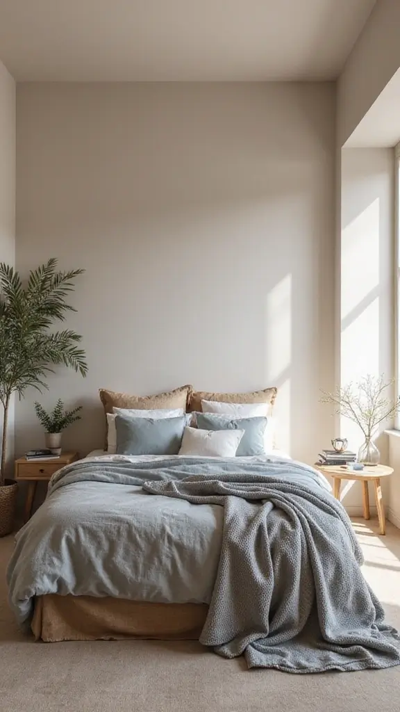 42 Bloxburg House Color Schemes That Look Amazing - 26. Warm Taupe and Soft Blue