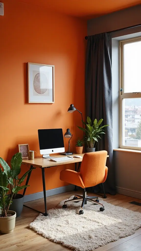 42 Bloxburg House Color Schemes That Look Amazing - 27. Vibrant Orange and Gray