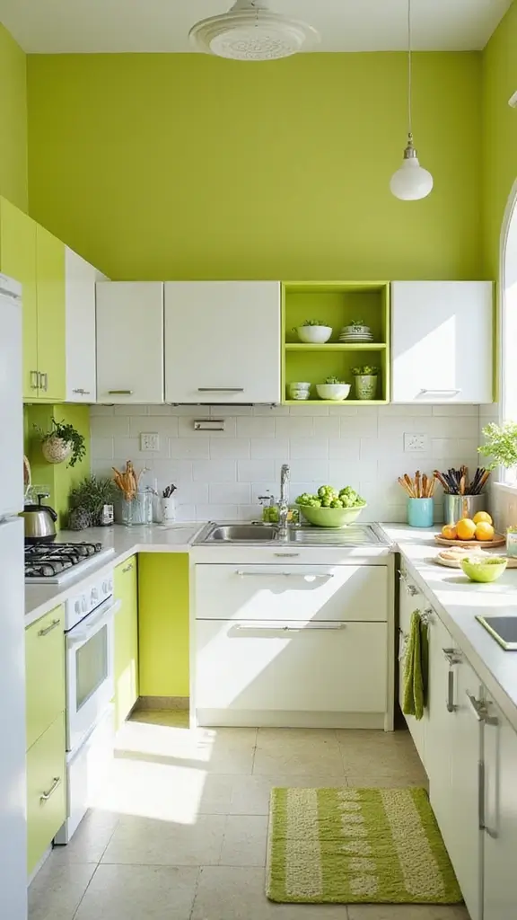 42 Bloxburg House Color Schemes That Look Amazing - 30. Refreshing Lime and White