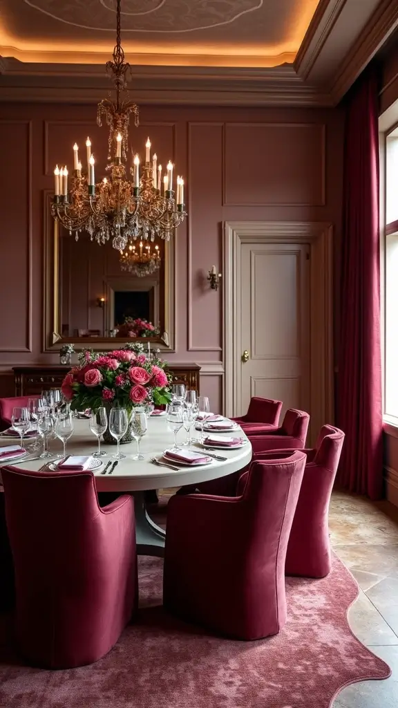 42 Bloxburg House Color Schemes That Look Amazing - 34. Bold Burgundy and Cream