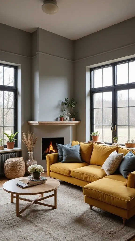 42 Bloxburg House Color Schemes That Look Amazing - 39. Earthy Mustard and Gray