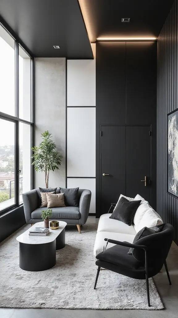 42 Bloxburg House Color Schemes That Look Amazing - 6. Modern Black and White