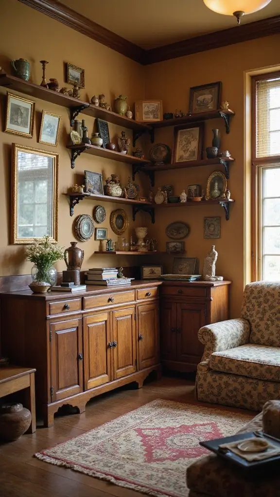 42 Colonial House Interior Design Ideas That Mix Old & New - 15. Curate a Personal Gallery of Family Heirlooms