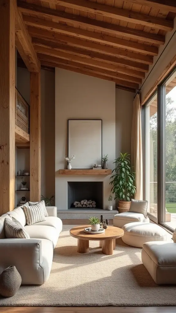 42 Column Design Interior Modern Ideas That Stand Out - 2. Rustic Wooden Columns