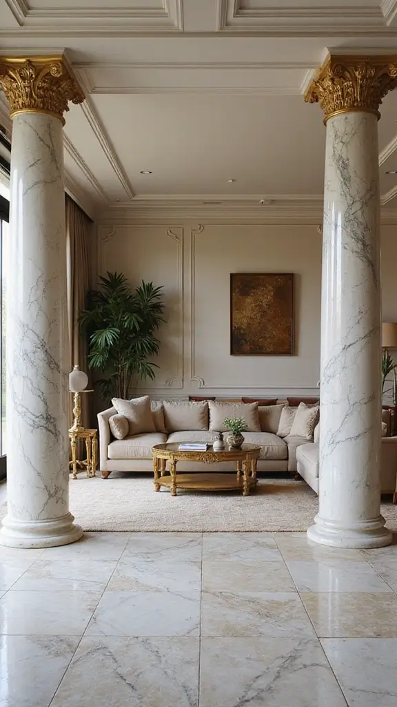 42 Column Design Interior Modern Ideas That Stand Out - 23. Art Deco Inspired Columns