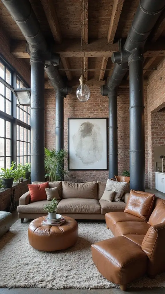 42 Column Design Interior Modern Ideas That Stand Out - 4. Industrial Pipe Columns