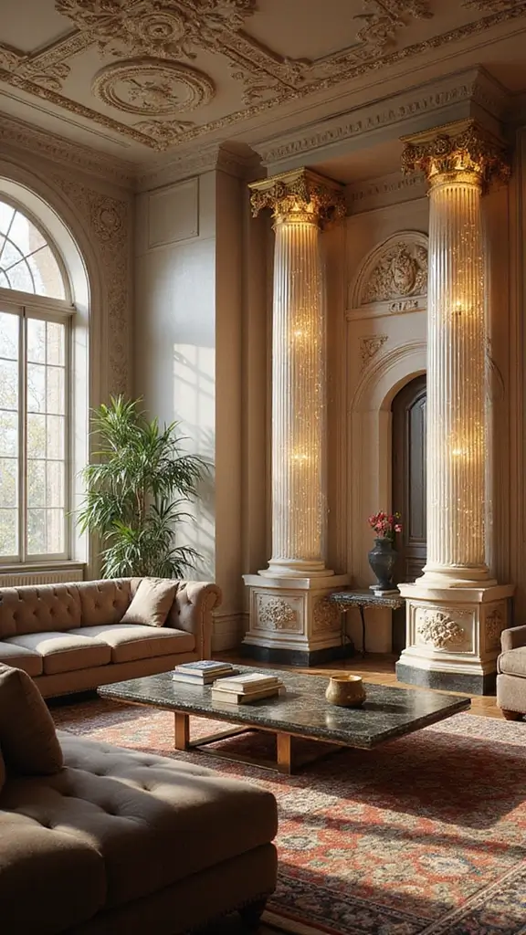 42 Column Design Interior Modern Ideas That Stand Out - 42. Elegant Crystal Columns