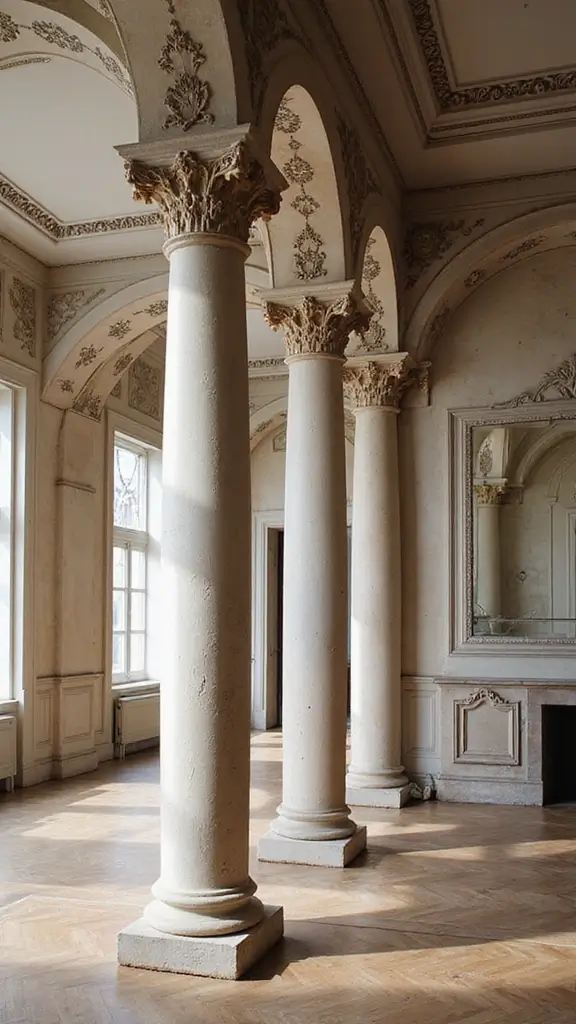 42 Column Design Interior Modern Ideas That Stand Out - 8. Decorative Capital Columns