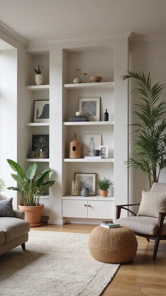 42 Column Design Interior Modern Ideas That Stand Out - 9. Open Shelving Columns