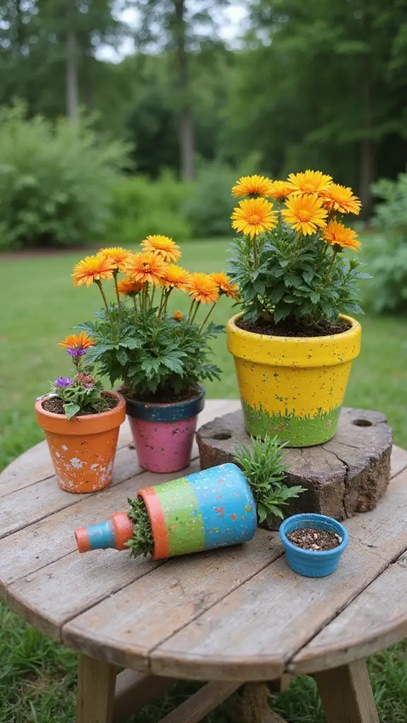 42 DIY Boho Home Decor Ideas That Look Dreamy - 12. Painted Flower Pots