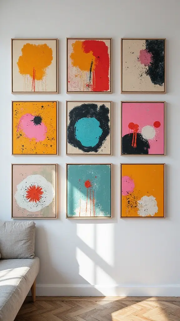 42 DIY Boho Home Decor Ideas That Look Dreamy - 32. Bold Abstract Canvas Prints