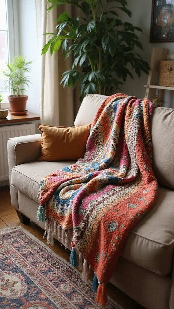 42 DIY Boho Home Decor Ideas That Look Dreamy - 33. Bohemian Style Throw Blankets