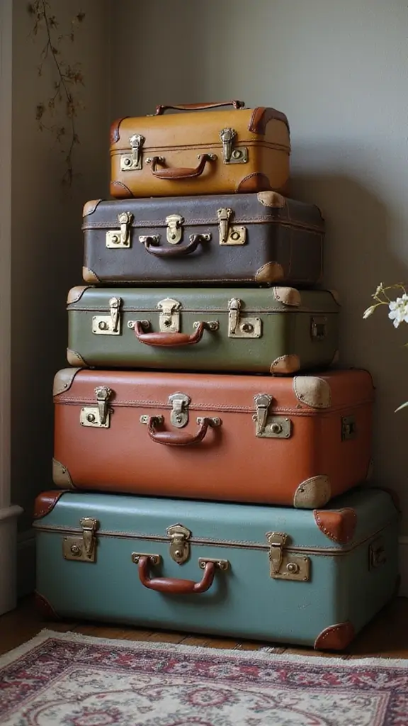 42 DIY Boho Home Decor Ideas That Look Dreamy - 35. Vintage Suitcase Storage
