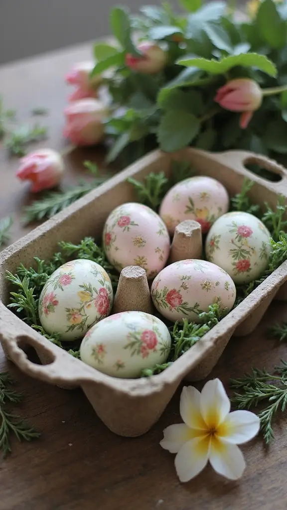 42 Easter Decor Ideas for the Home That Feel Fresh and Fun - 10. Vintage Egg Crate Displays