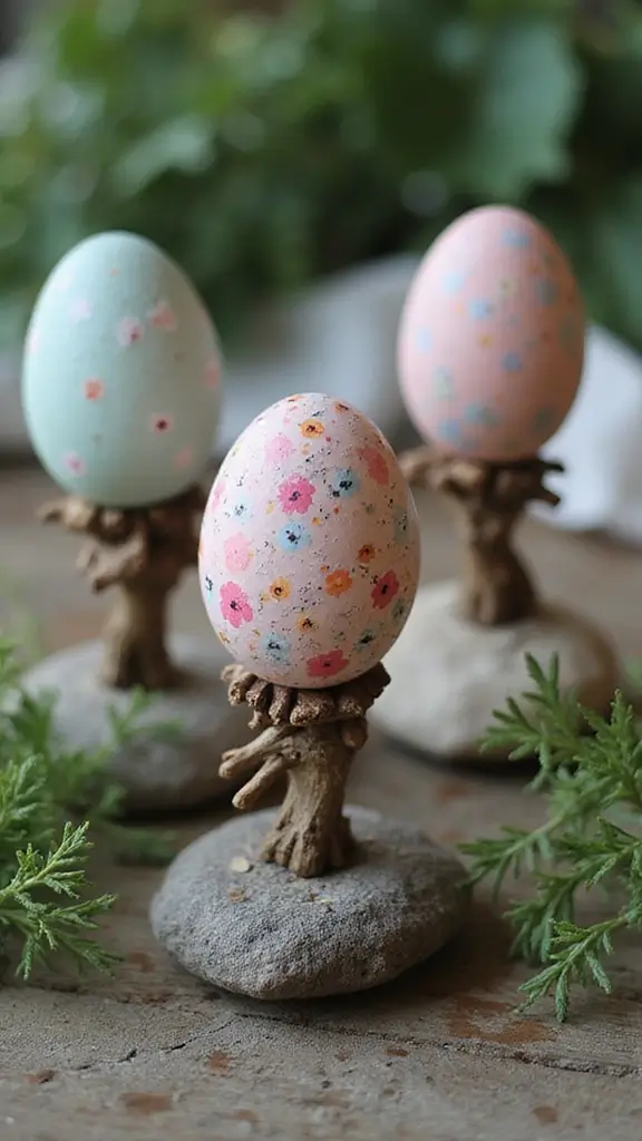 42 Easter Decor Ideas for the Home That Feel Fresh and Fun - 14. Nature-Inspired Egg Holders