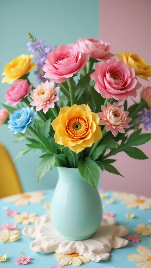 42 Easter Decor Ideas for the Home That Feel Fresh and Fun - 15. Handcrafted Paper Flowers