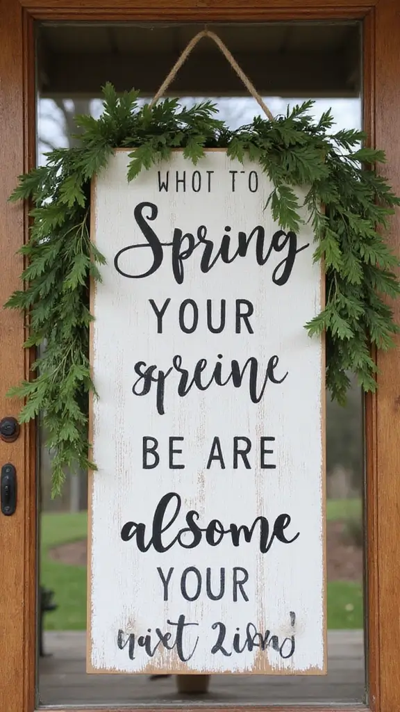 42 Easter Decor Ideas for the Home That Feel Fresh and Fun - 16. Rustic Spring Signage