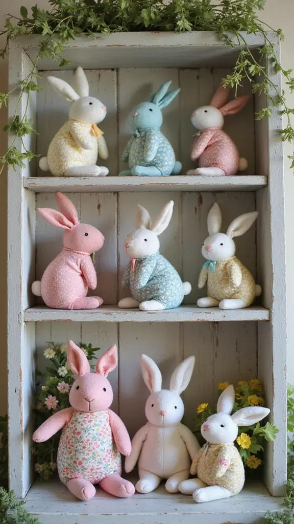 42 Easter Decor Ideas for the Home That Feel Fresh and Fun - 2. DIY Fabric Bunny Décor