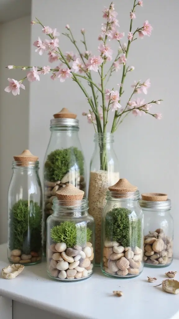 42 Easter Decor Ideas for the Home That Feel Fresh and Fun - 22. Decorative Jars of Nature