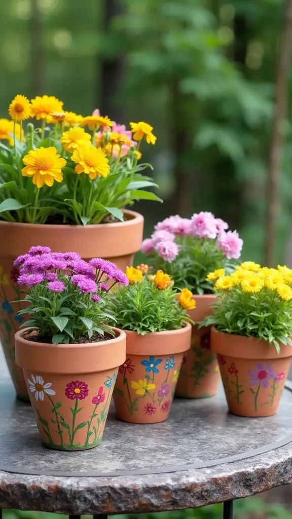 42 Easter Decor Ideas for the Home That Feel Fresh and Fun - 4. Hand-Painted Terra Cotta Pots
