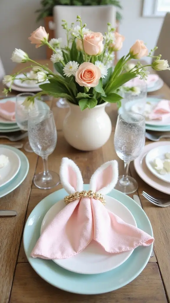 42 Easter Decor Ideas for the Home That Feel Fresh and Fun - 6. Bunny Ear Napkin Holders